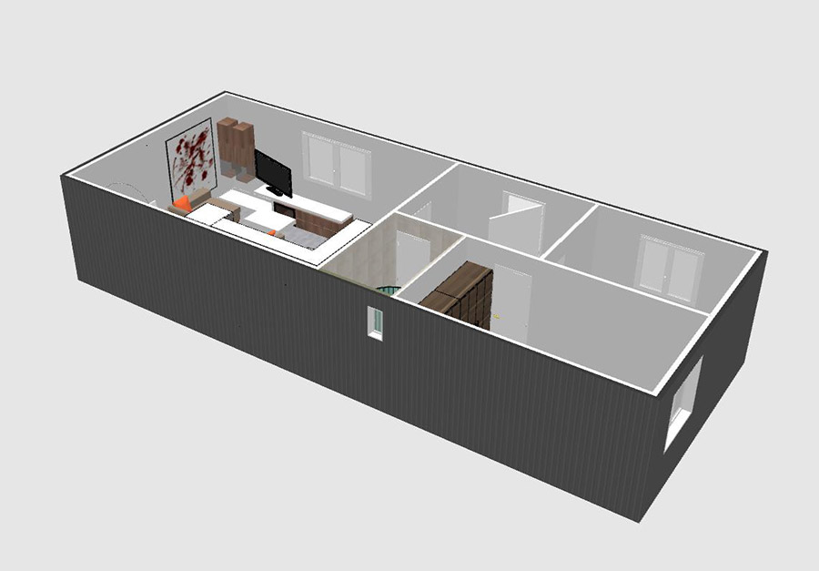 ArehaTecnica plano en 3D de vivienda